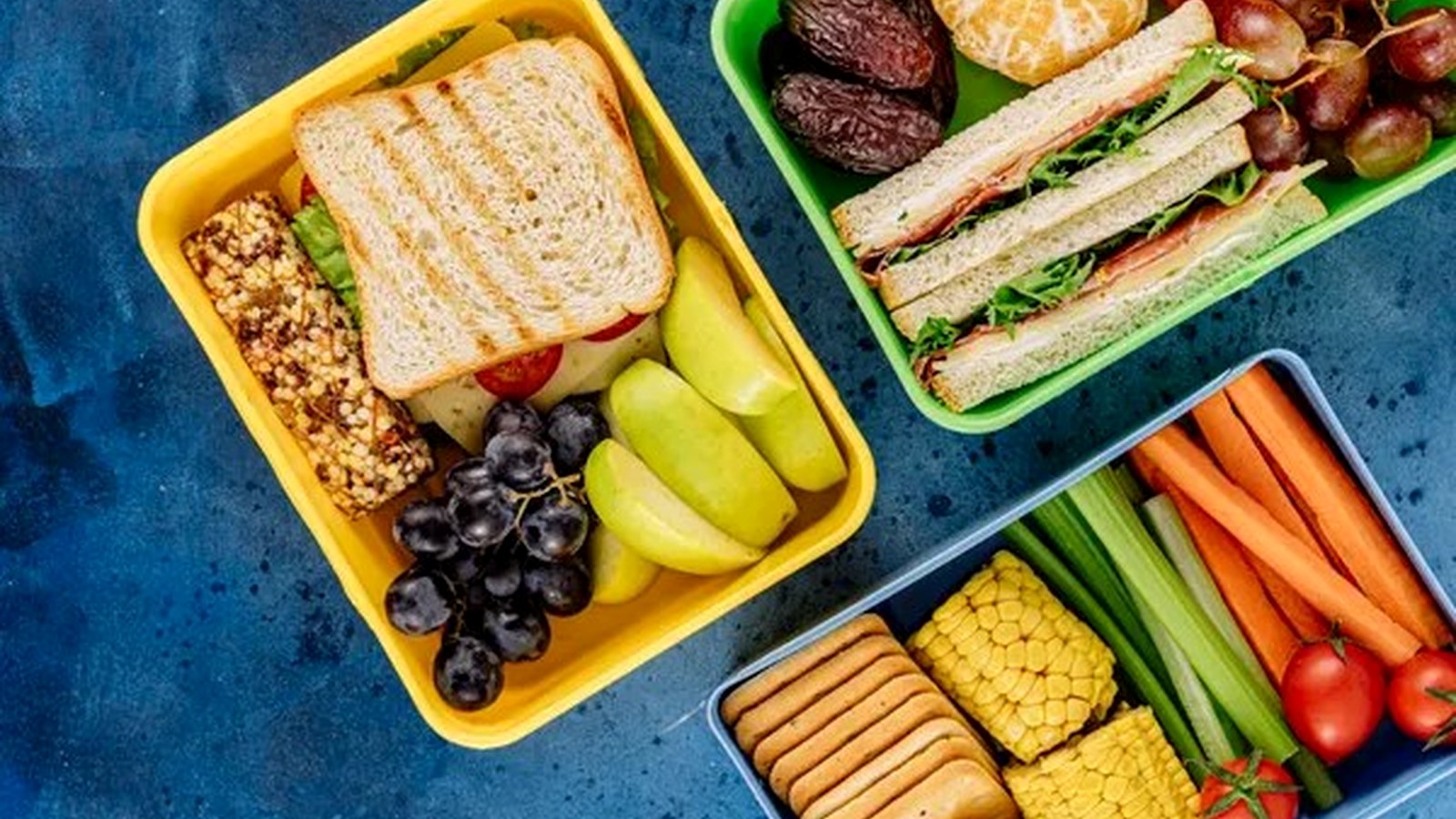 Small balanced meal packed in a lunch box
